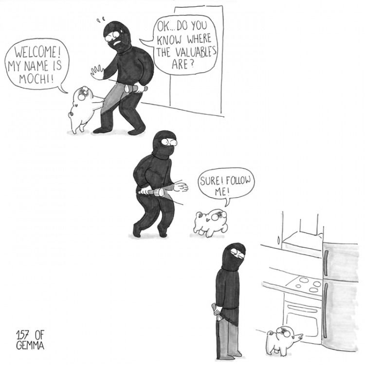 dog comic robber