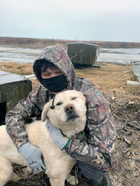 Mike Smith, a resident of Quinhaghak, Alaska, saved his dog from a coyote attack. (UAF/CSU photo)